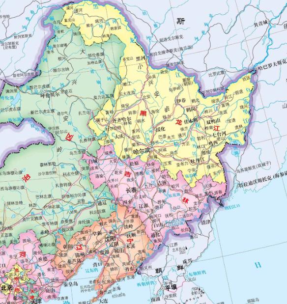 东北三省地图